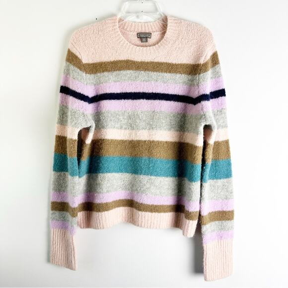 Point Sur Striped Multicolor Sweater Alpaca Merino Wool Crew Neck Sweater Sz XL - Picture 1 of 7